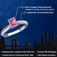 thumbnail image 2 of Gem Stone King 10K White Gold Pink Moissanite Engagement Ring for Women | 0.57 Cttw | Octagon 6X4MM | Gemstone Birthstone | Size 5, 2 of 6