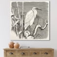 thumbnail image 2 of Designart ' Little Egret Bird in Monochrome ' Farmhouse Canvas Wall Art Print, 2 of 4