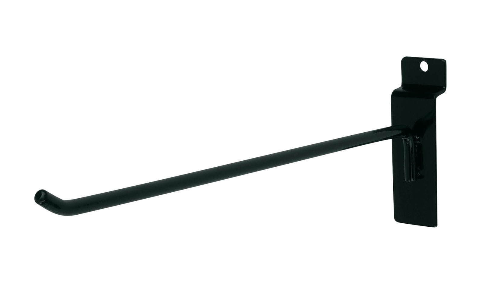 25 Black 10" Slatwall Peg Hooks Slat Wall Retail Display 6mm Diameter Tubing