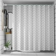 thumbnail image 4 of Btomtd Thickened Rainproof and Bacterium Proof Shower Curtain, Digital Geometric Printing Bathroom Curtains with Punch Hook, Toilet Shower Curtain Liner for Hygiene - 78.74"x78.74", M, 4 of 6