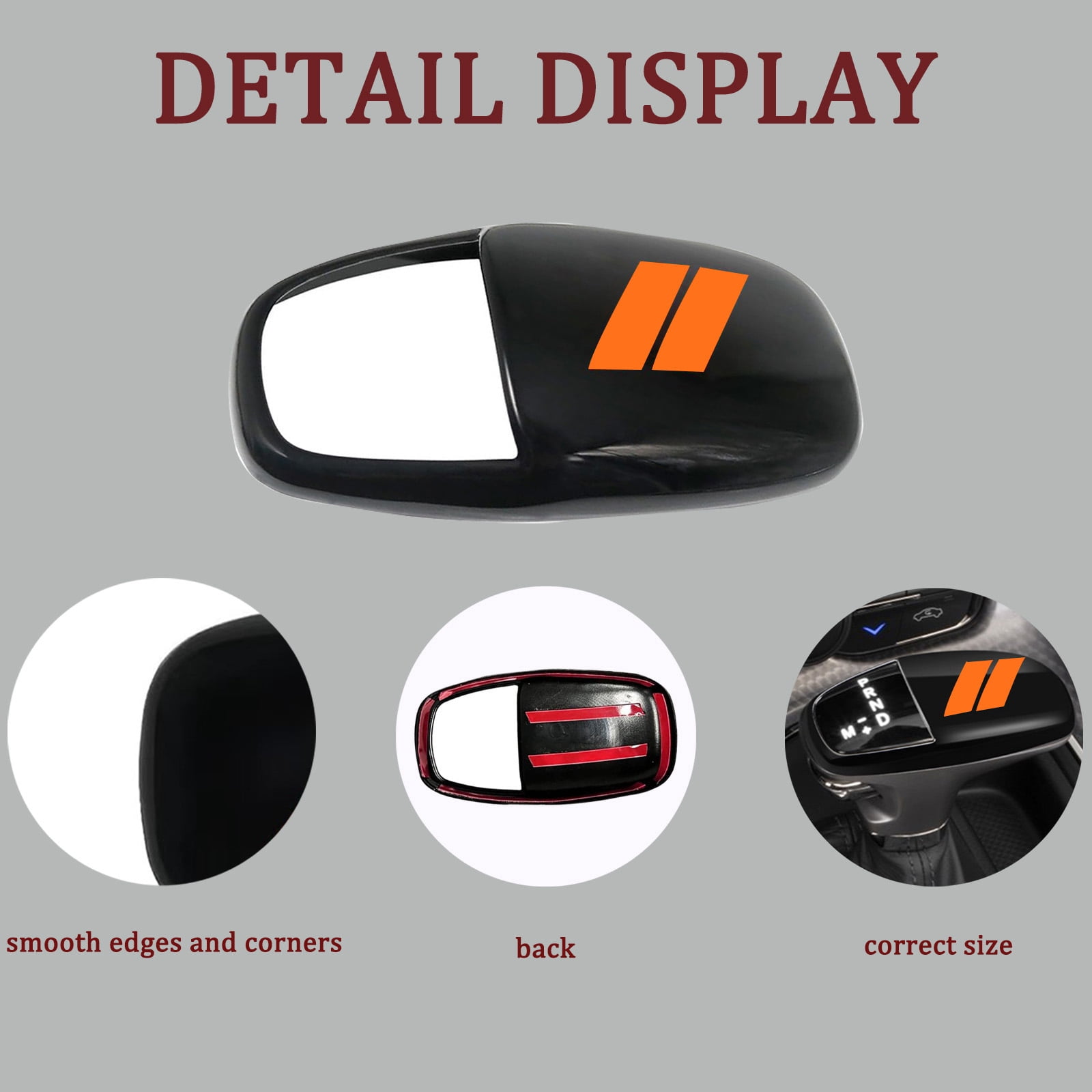 Gear Shift Knob Head Cover Trim For Dodge Challenger Charger 2015-2024 Interior Decoration Accessories For Durango 2016-2024 ABS -Challenger War Horse-Shift knob(all inclusive)-Black orange label