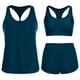 thumbnail image 1 of Tankini de moda para mujer, color sólido con cojín en el pecho y sin soporte de acero, traje de baño holgado con cordón dividido, trajes de baño de 3 piezas para mujer, trajes de baño tankini para muj, 1 of 7