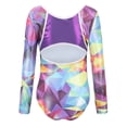 thumbnail image 2 of Little Girls Athletic Biketard Basic Dance Gymnastics Leotards with Shorts Colorful Hair Scrunchie Toddler Kids Girls Long Sleeve Tumbling Dancewear, 2 of 6