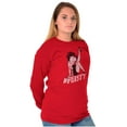 thumbnail image 5 of Betty Boop Hashtag Feisty Cute Sassy Women's Long Sleeve T Shirt Brisco Brands L, 5 of 6