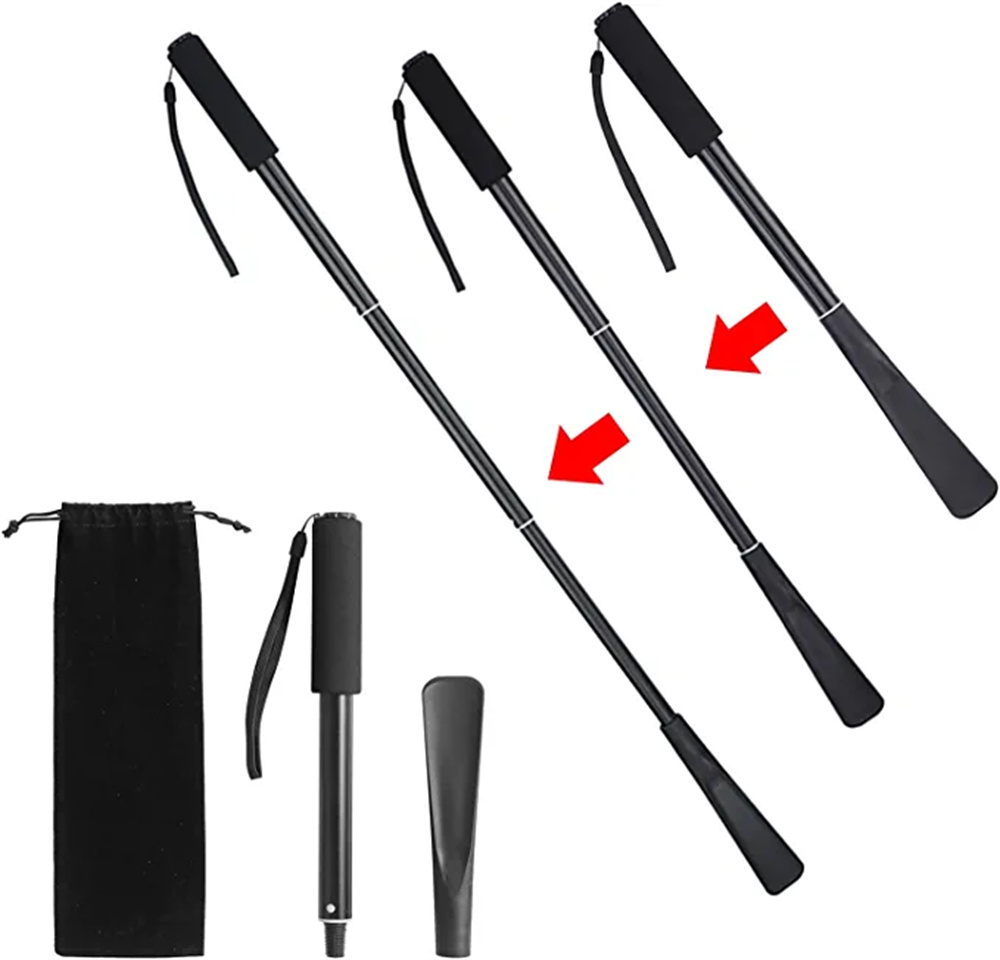 NOGIS Shoe Horn Long Handle, 13" to 33.5" Retractable Extra Long Shoe Horn, Aluminum Alloy Long