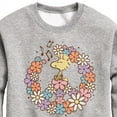 thumbnail image 3 of Peanuts - Floral Peace Sign - Woodstock - Toddler & Youth Crewneck Fleece Sweatshirt, 3 of 6