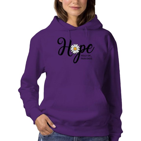 Hope Hold On Pain Ends Hoodie Women -Image by Shutterstock, Female Medium