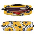 thumbnail image 2 of Easygdp Blue Striped Sunflower para Estuche de Lápices de Cuero, Estuche de Papelería de Cuero, Estuche de Gran Capacidad con Cremallera, 2 of 7