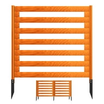 Air Conditioner Fence Panels, Brown Wood 36x36x36 Outdoor Privacy Screens (3 Panels), Equipment Enclosure with Metal Stakes for Backyard, Garden, Patio, Pool, Outside