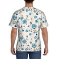 thumbnail image 3 of Vsdgher Rose Flowers Print Men's Dry Fit Mesh Athletic Shirts Moisture Wicking Tennis T-Shirt Tops, 3 of 9