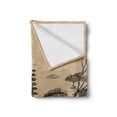 thumbnail image 2 of East Soft Flannel Fleece Throw Blanket, Old Stone Tiered Tower Vintage Taoist House of Faith Historical Illustration, Cozy Plush for Indoor and Outdoor Use, 50" x 60", Pale Brown Black, by Ambesonne, 2 of 6