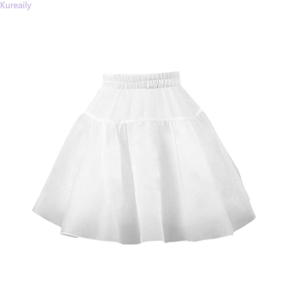 Kureaily Girls Dress Skirt Inside Skirt Support White Birthday Dinner Performance Dress Puffy Skirt 11-14 Years