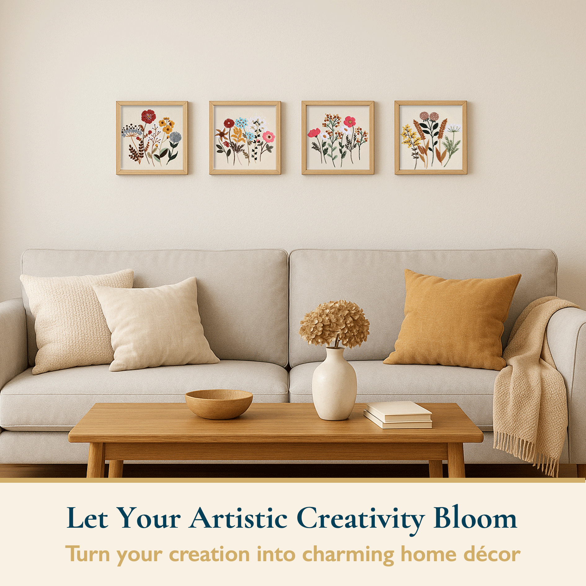 ComfiTime Embroidery Kit, 4 Floral Patterns photo 7