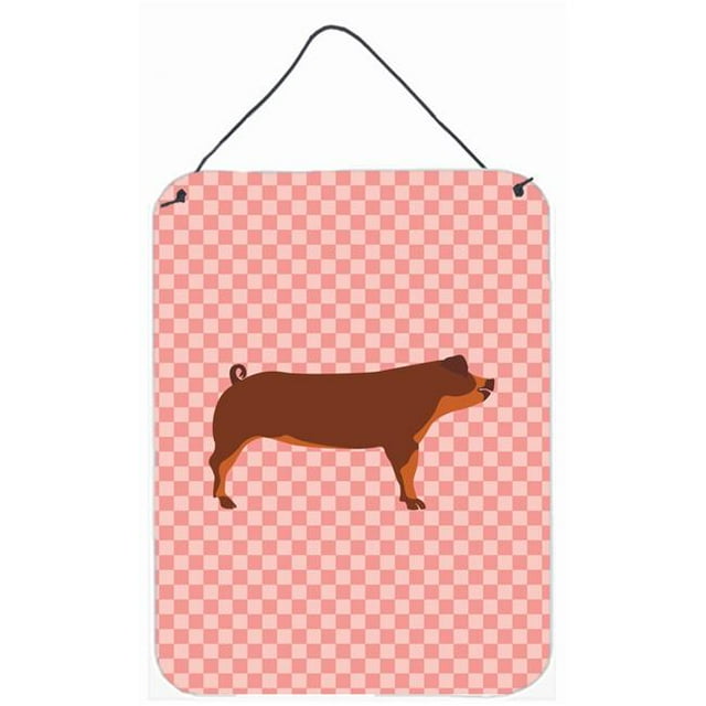 Carolines Treasures BB7942DS1216 Duroc Pig Impression Murale Ou de Porte à Carreaux Roses