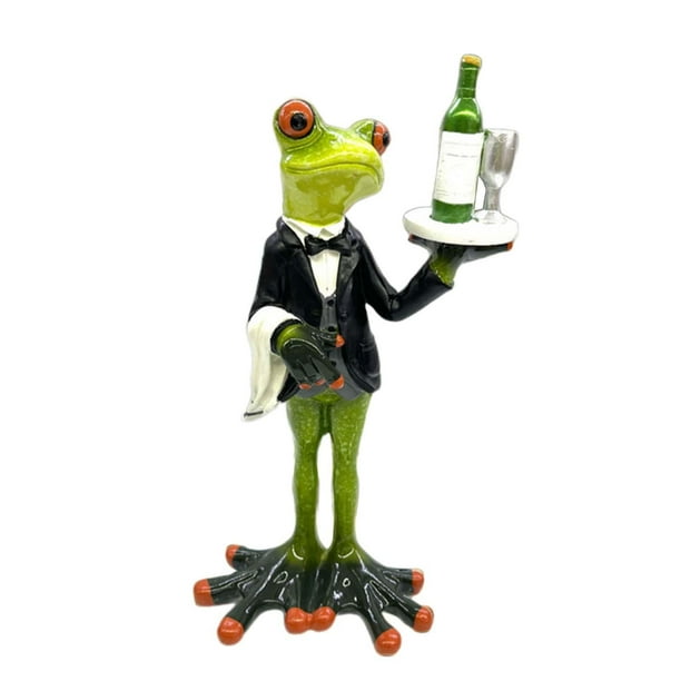 Estatua de rana camarero Strade Fareast Limited figura decorativa resina 10,5 cm x 6,5 cm x 18 cm