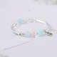 thumbnail image 2 of Nuevo bosque creativo trébol de cuatro hojas pulsera estilo étnico femenino literatura y arte pequeño estudiante fresco moda pulsera joyería trébol de cuatro hojas D-azul claro uno, 2 of 2