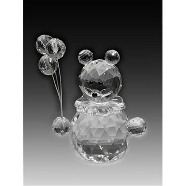 Asfour Crystal 201-2 1,61 L x 2,75 H. Ours en Cristal avec Ballons Figurines d'Animaux