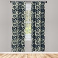 thumbnail image 4 of Ambesonne Grunge Window Curtains, Circles of the Tree, Each 28" W x 95" L, Reseda Green Blue, 4 of 4
