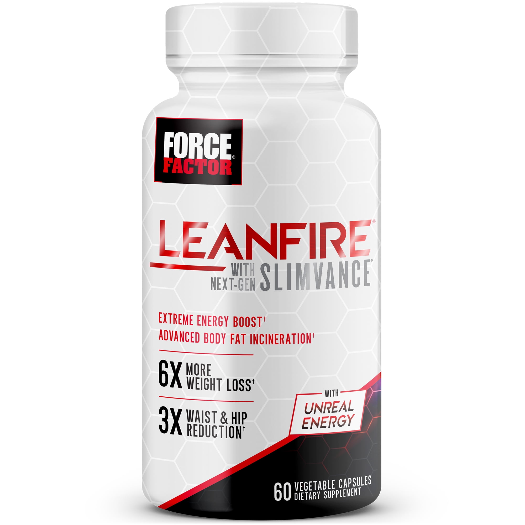 Force Factor LeanFire with Next-Gen SLIMVANCE, Advanced Thermogenic Fat Burner, 60 Count