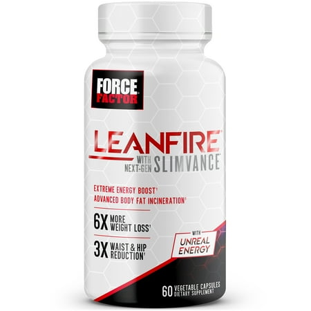 Force Factor LeanFire with Next-Gen SLIMVANCE, Fat Burner Supplement, 60 Count