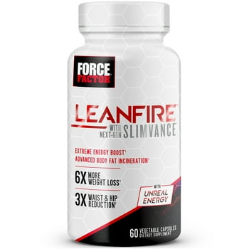 Force Factor LeanFire with Next-Gen SLIMVANCE, Thermogenic  Burner Supplement, 60 Count