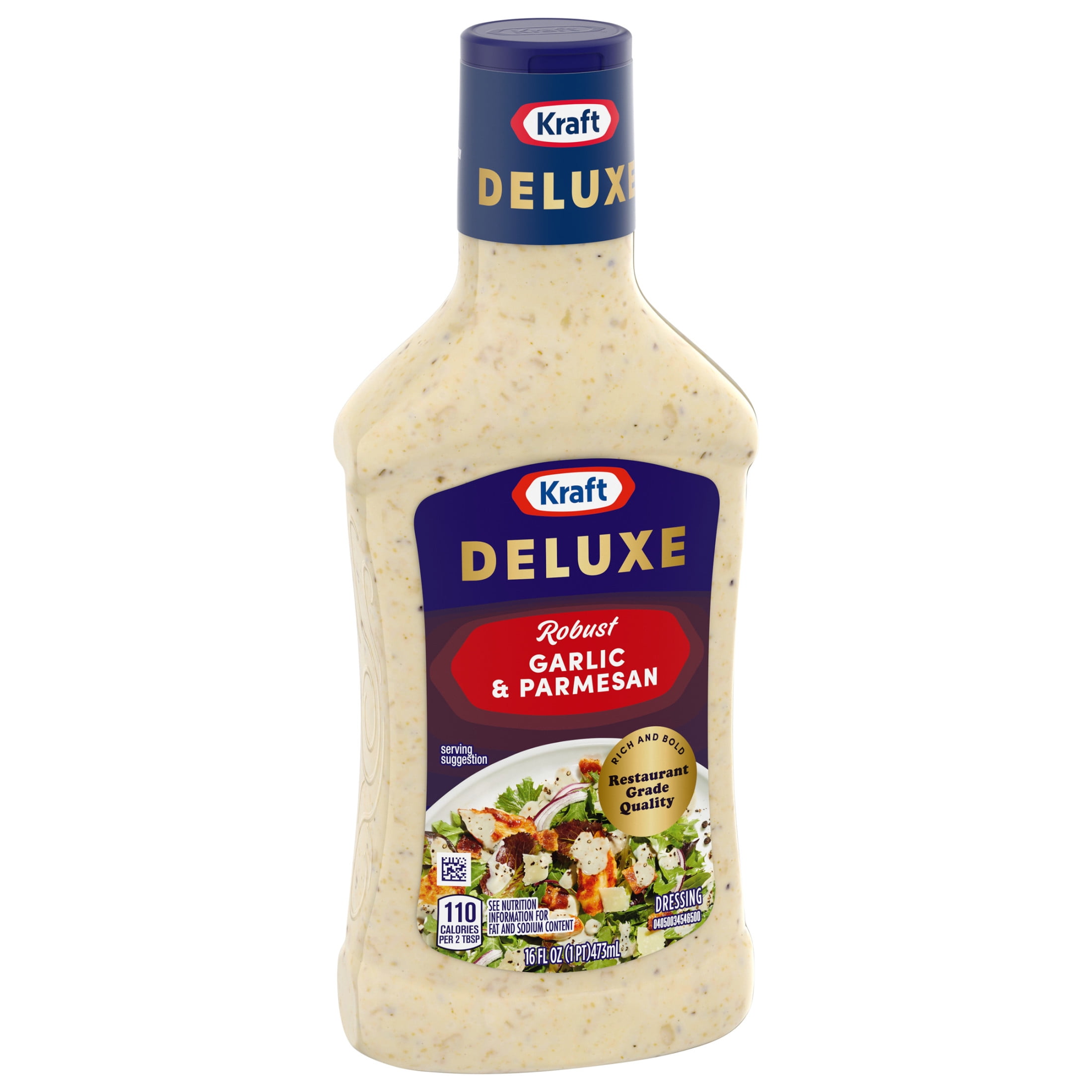 Kraft Deluxe Robust Roasted Garlic and Parmesan Dressing, 16 oz Bottle