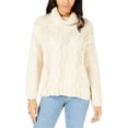 thumbnail image 1 of Moon River Womens Weatheral Knit Sweater, Off-White, Medium, 1 of 1