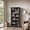 black, variant on Modern 6-Tier Freestanding Wood Bookshelf Bookcase - Open Storage Display Shelves - Wavy Scalloped Edge Tall Book Shelf for Home Office, Living Room, Bedroom - Red Oak