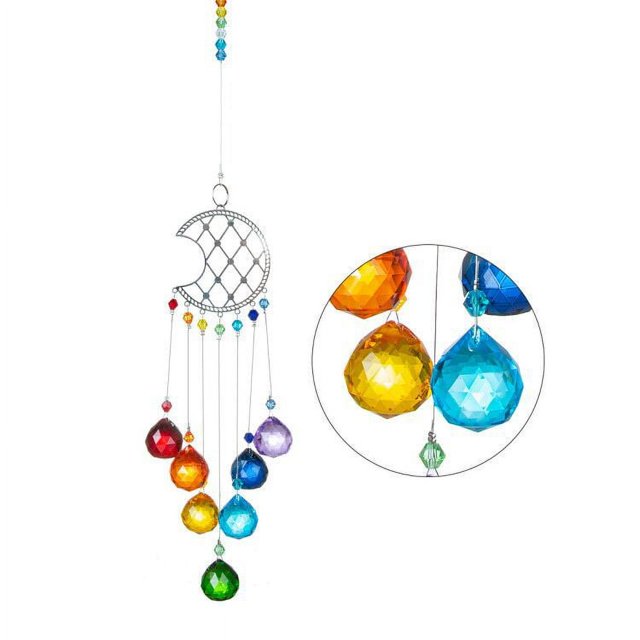 Bola de iluminación colorida de Bauhinia con forma de luna, colgante de cristal para exteriores, colgante decorativo para jardín, artículos colgantes