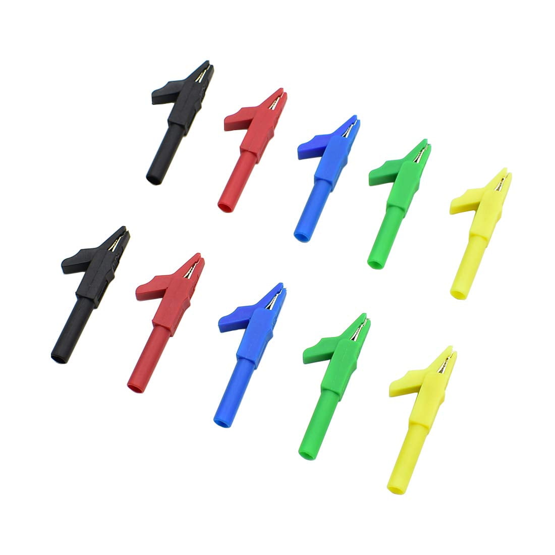 10PCS colour Safety nickel plated Brass alligator clips 300V 15A for Multimeter 