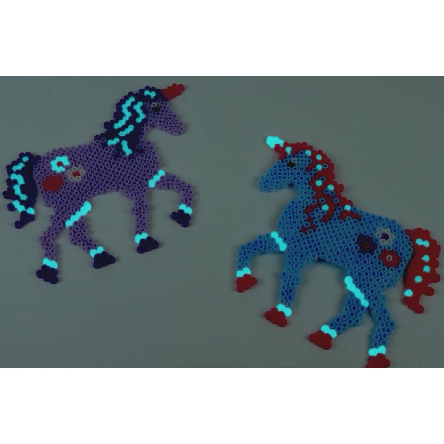 SES Creative: Beedz Fantasy Horses - 1200 Fusible Iron-On Beads, DIY Unicorn Craft Kit, Glow-In-The Dark, Magical Design-Create Art Activity, Kids 5+