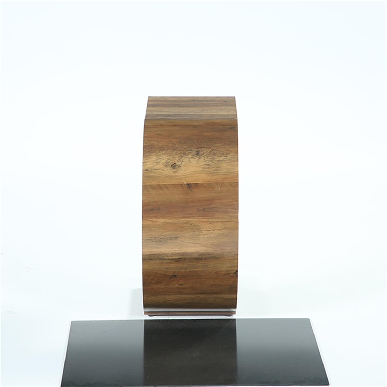 Demi Bonn 25" Coffee Table, C-Shaped Modern Accent Table Hallway Table for Home Living Room, Office, Brown