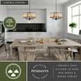 thumbnail image 3 of Berens 5 Light Matte Black Modern Farmhouse Drum Pendant Fixture with Rattan Cane Shade, 3 of 13