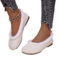 thumbnail image 4 of Willtoo Ballet Flats for Women Fuzzy Cute Plush Slip On Ballerina Slippers Faux Fur Round Toe Casual Shoes Cozy Indoor Outdoor House Shoes, 4 of 5