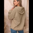 thumbnail image 4 of Sudadera con Capucha para Mujer, Sudadera de Larga, Holgada y con Bolsillos. Caqui S, 4 of 6