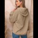 thumbnail image 4 of Sudadera con Capucha para Mujer, Sudadera de Larga, Holgada y con Bolsillos. Caqui M, 4 of 6