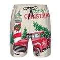 thumbnail image 4 of Kll Merry Christmas 1 Men'S Casual Summer Beach Shorts Hawaiian Shorts With Pockets-Medium, 4 of 9