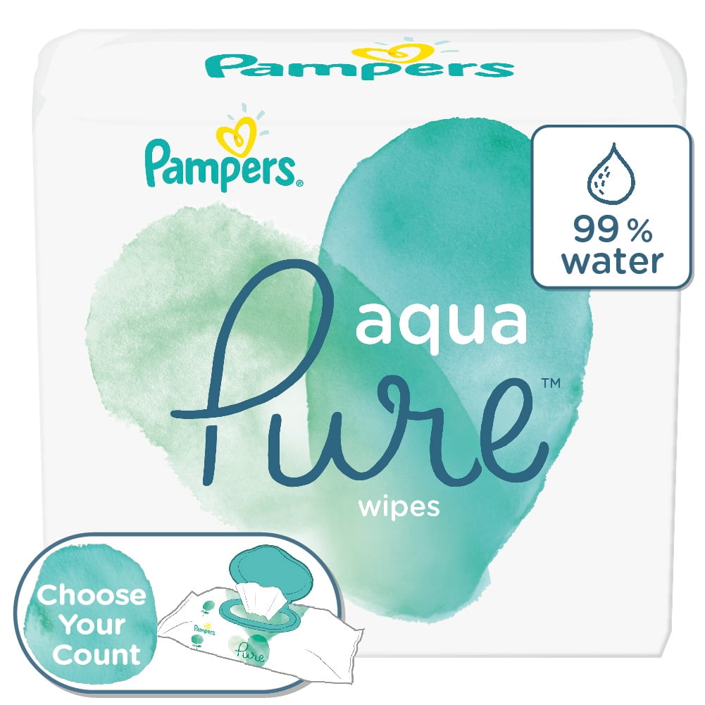 Pampers Aqua Pure Natural Sensitive Baby Wipes, 8X PopTop, 448 Ct