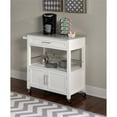 thumbnail image 2 of Riverbay Furniture Transitional Wood/Granite-Top Kitchen Cart in Bright White, 2 of 14