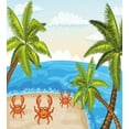 thumbnail image 3 of Ambesonne Cartoon Duvet Cover Sets, Palm Trees and Crabs, 2-Twin, Aqua Beige, 3 of 3
