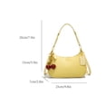 thumbnail image 5 of Women’s Yellow Hobo Shoulder Bag, Small Purse with Cherry Charm and Chain Strap, 5 of 5