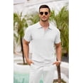 thumbnail image 5 of COOFANDY Mens Golf Shirts Short Sleeve Classic Fit Knit Polo Shirts Banded Bottom Ribbed Polo Shirts Casual Textured Polos Shirt Fashion T-Shirts, 5 of 6