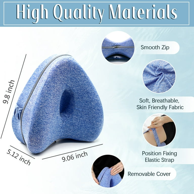 Buy Knee Pillow for Side Sleepers with Elastic Strap, Memory Foam Leg Pillow,  Ideal for Spine Alignment, Hip, Back & Joint Pain Relief for Better Sleeping  with Breathable & Washable Cover Online