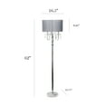 thumbnail image 3 of Elegant Designs 62" Trendy Chrome Romantic Sheer Shade Floor Lamp with Hanging Crystals, Gray Shade, 3 of 7