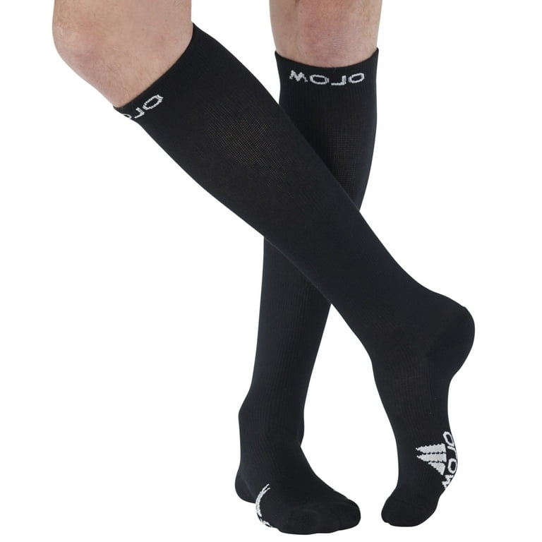 Compression Stockings for Women and Men 15-20mmHg Travel Flight - Black,  Medium 