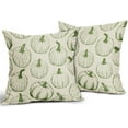 thumbnail image 5 of Fall Pillow Covers 18x18 Set of 2 Lime Green Pumpkin Autumn Themed Thanksgiving Harvest Print Decorative Throw Pillows Outdoor Pillowcase Farmhouse Linen Cushion Case Decor for Sofa Couch Bed, 5 of 6