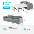 thumbnail image 3 of Mixoy Pull Out Sofa Bed, Loveseat Sleeper Sofa Bed with Memory Foam Mattress, 2-in-1 Pull Out Couch for Living Room/Small Spaces (Queen, Grey), 3 of 7