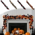 thumbnail image 7 of Moocorvic Thanksgiving Fall Black Pumpkin Garland 5.74 FT, with Orange Pumpkins Berries Autumn Leaf Vines Table Decoration for Party Mantle Indoor, 7 of 7