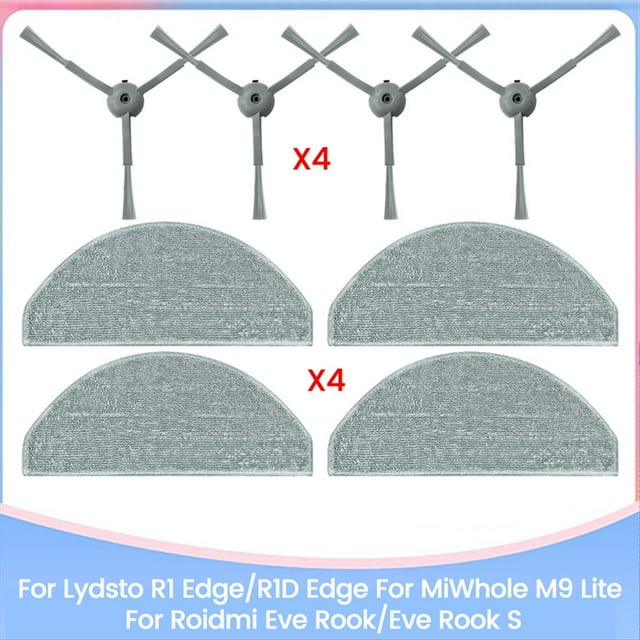Repuestos para R1 Edge/R1D Edge, MiWhole M9 Lite, para Eve /Eve S, Cepillo Lateral, Paño de Fregona.