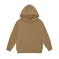 thumbnail image 4 of XAOFW Girls Hoodies Long Sleeve Solid Color Hooded Sweatshirts Casual Soft Pullover Hoodie Outerwear Breathable Tops 13-14 Years, 4 of 4